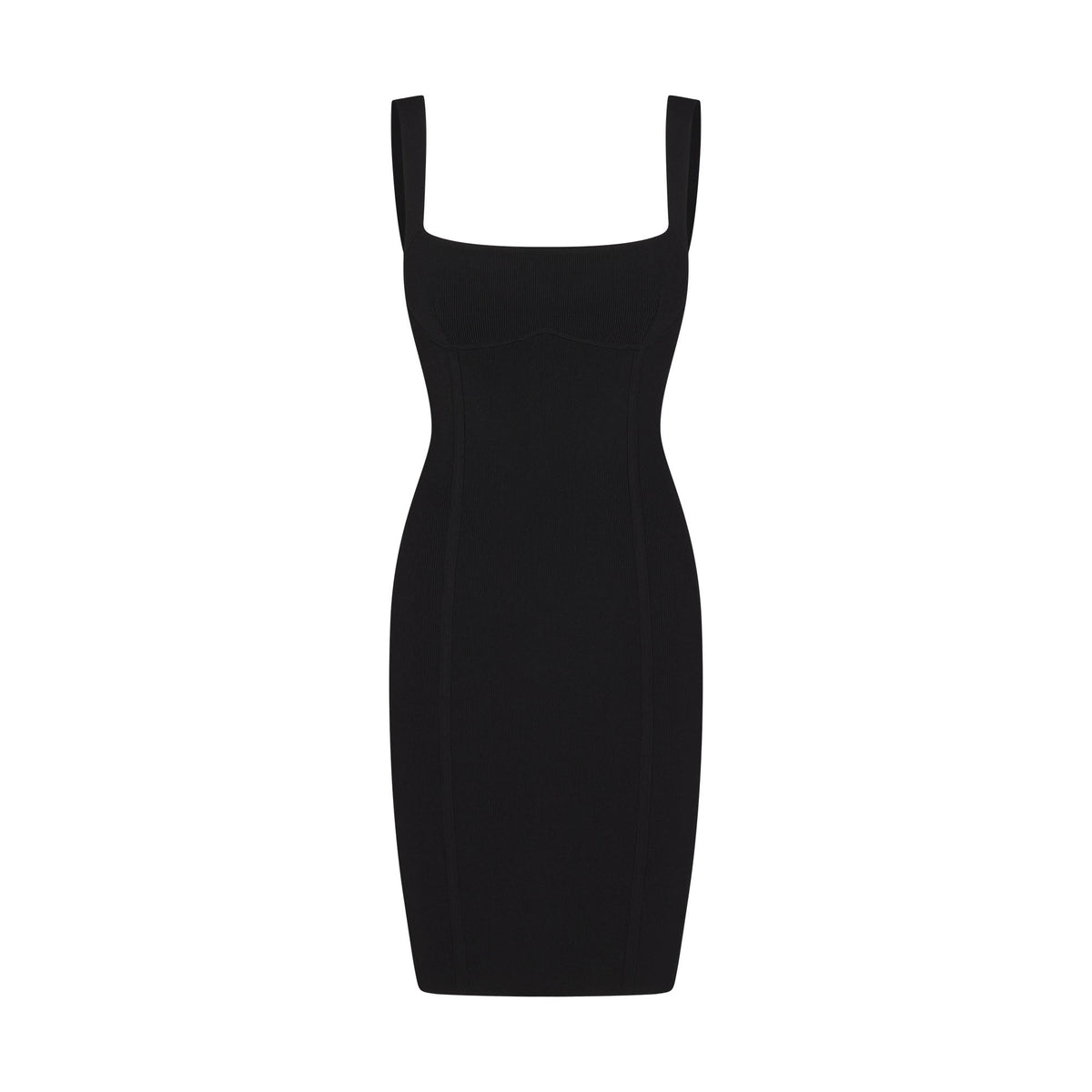 REFINED KNIT MIDI DRESS | OBSIDIAN