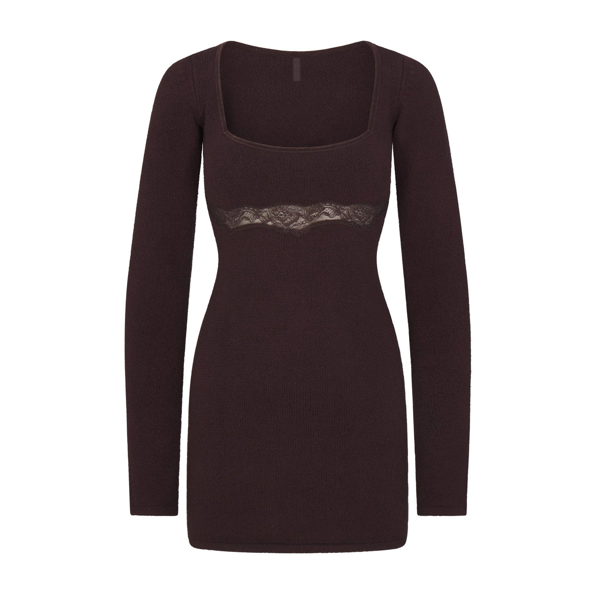LACE KNIT LONG SLEEVE MINI DRESS | PHOENIX