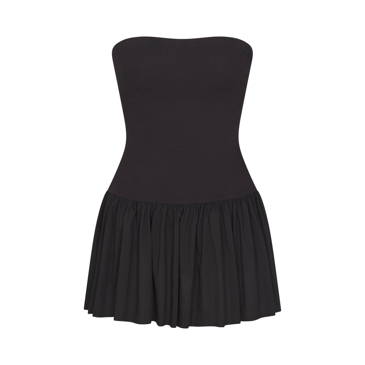 POPLIN APPAREL MINI TUBE DRESS | ONYX