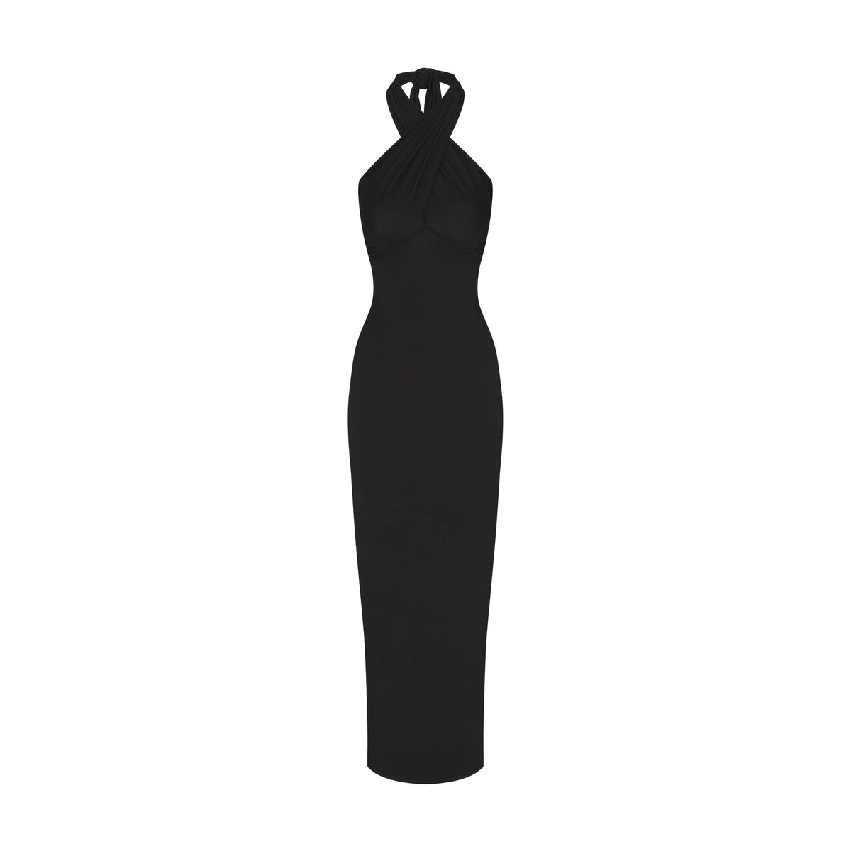 SMOOTH LAYERS CONVERTIBLE LONG DRESS | OBSIDIAN