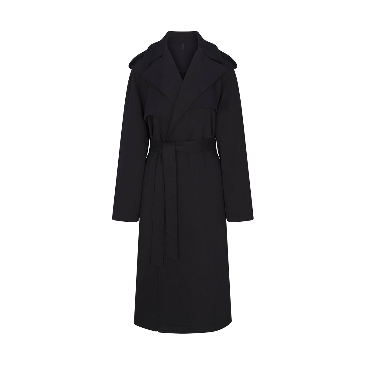 BOYFRIEND FLEECE OVERSIZED TRENCH COAT | ONYX