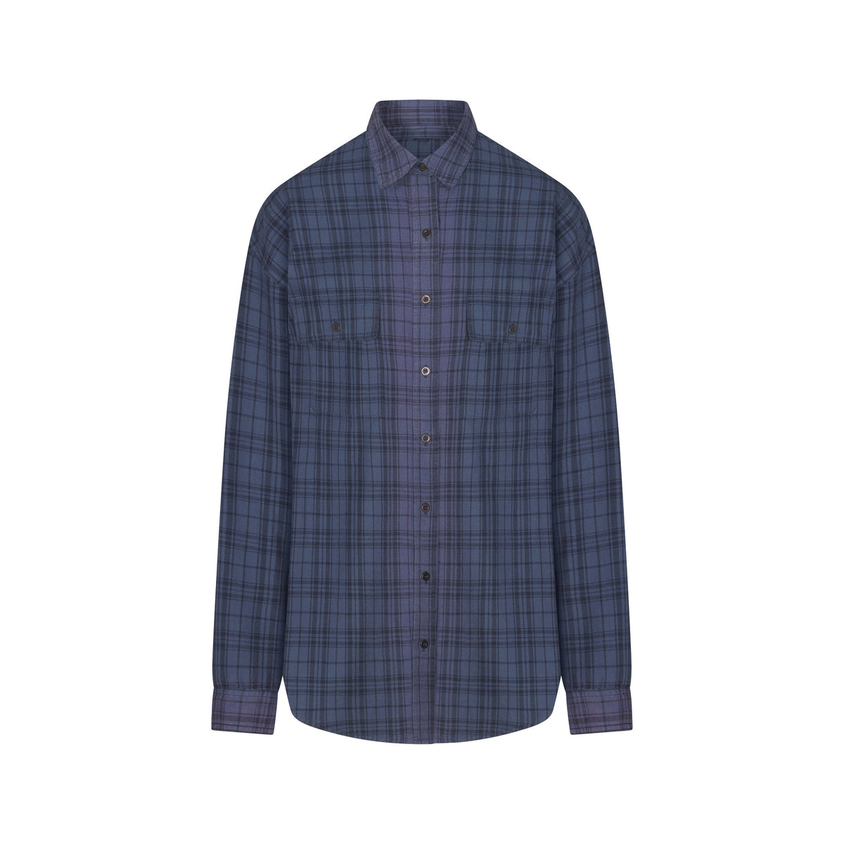 WASHED FLANNEL OVERSIZED SHIRT | GRAPHITE PLAID