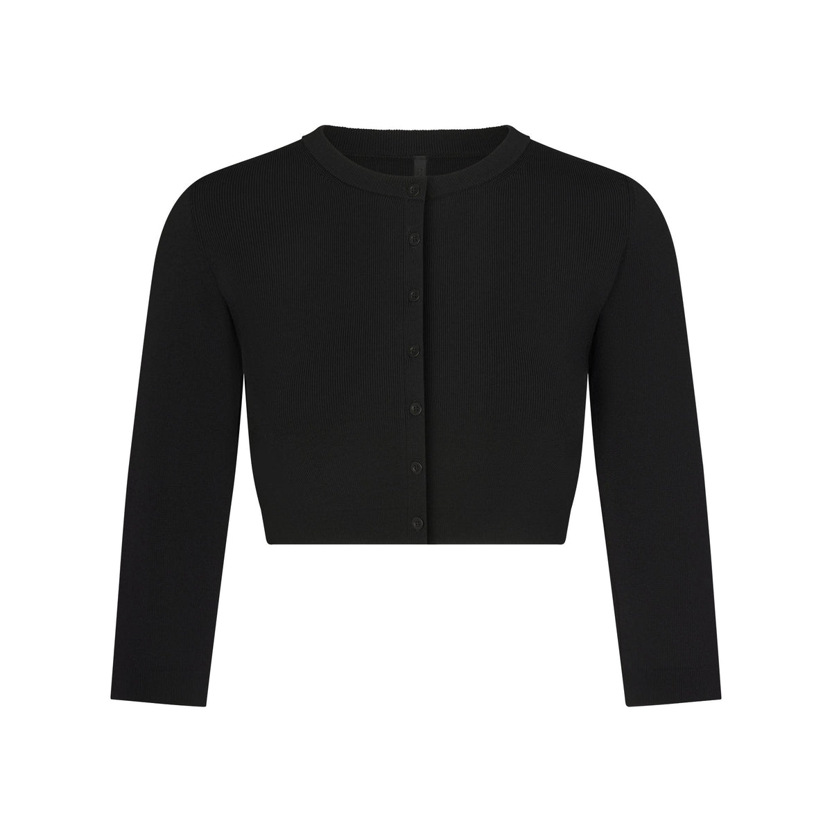 REFINED KNIT CROPPED CARDIGAN | OBSIDIAN