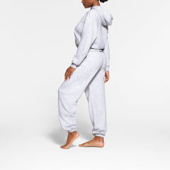 COTTON FLEECE HOODIE | LIGHT HEATHER GREY