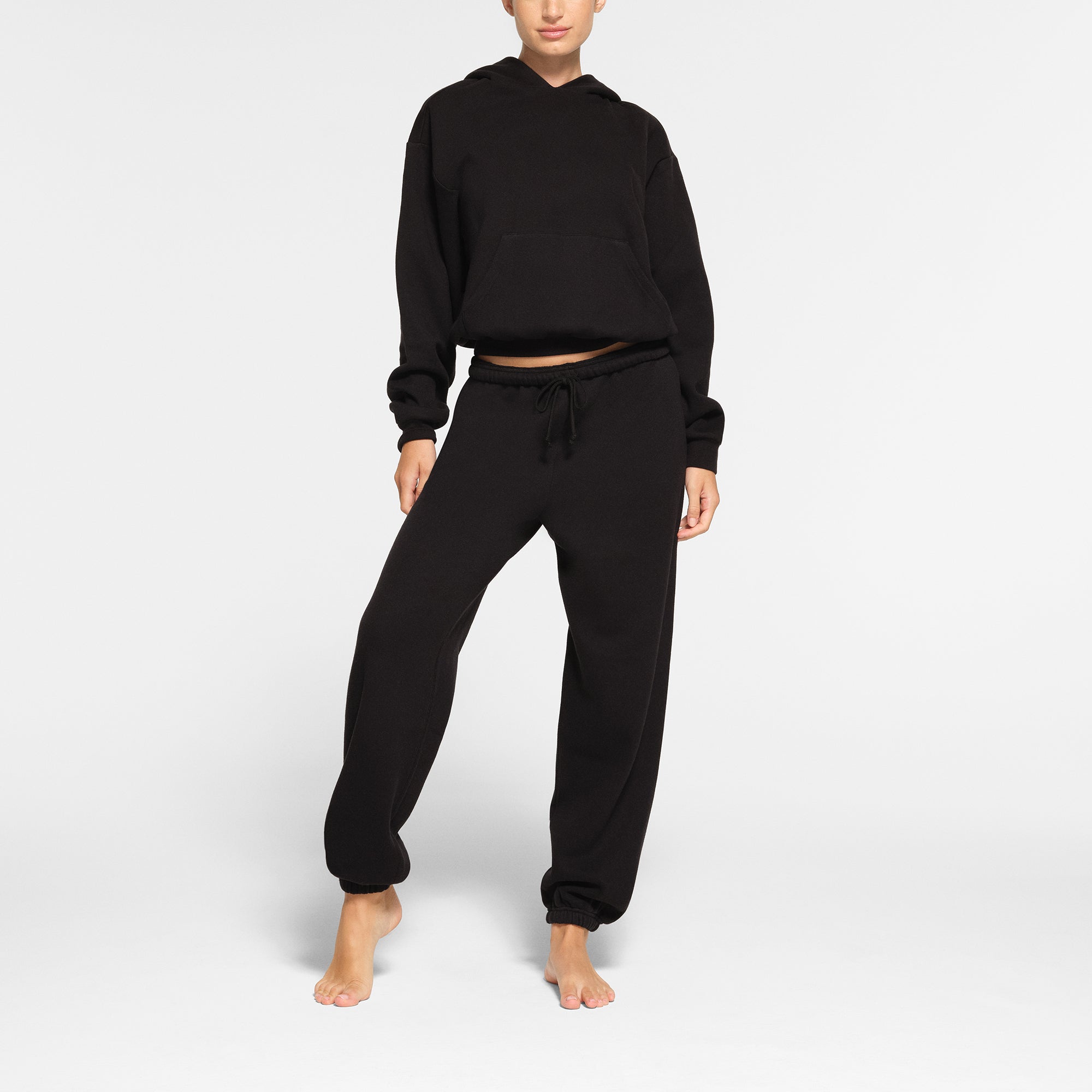 COTTON FLEECE HOODIE | ONYX