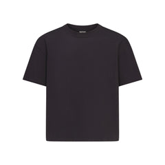 HEAVYWEIGHT COTTON MENS RELAXED CROPPED CREWNECK | OBSIDIAN
