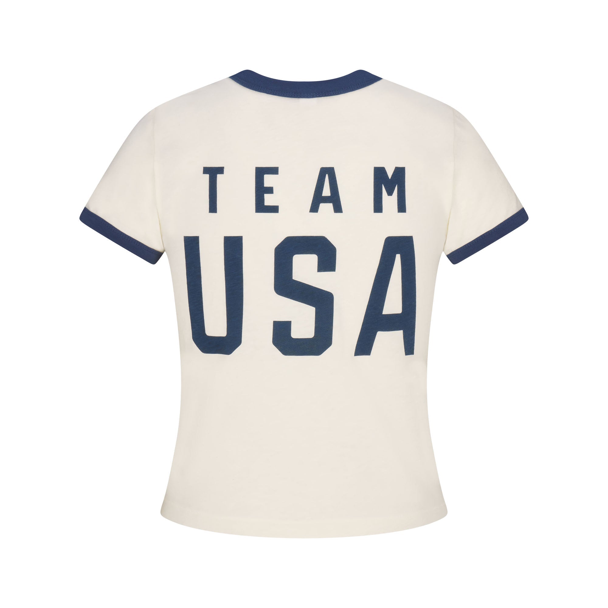 SKIMS FOR TEAM USA WORN IN JERSEY OLYMPIC SHRUNKEN T-SHIRT | ECRU
