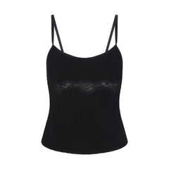 LACE KNIT TANK | OBSIDIAN