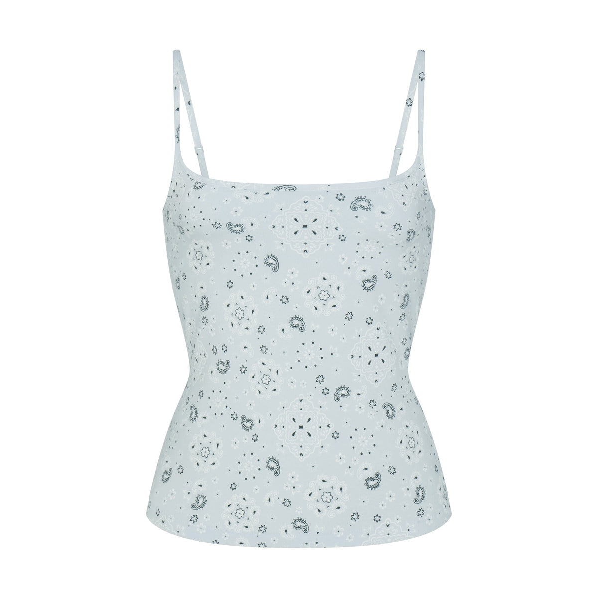 COTTON JERSEY SCOOP NECK CAMI | POWDER BLUE BANDANA