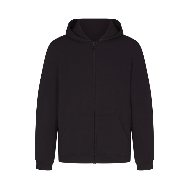 JERSEY LOUNGE MENS ZIP UP HOODIE | OBSIDIAN