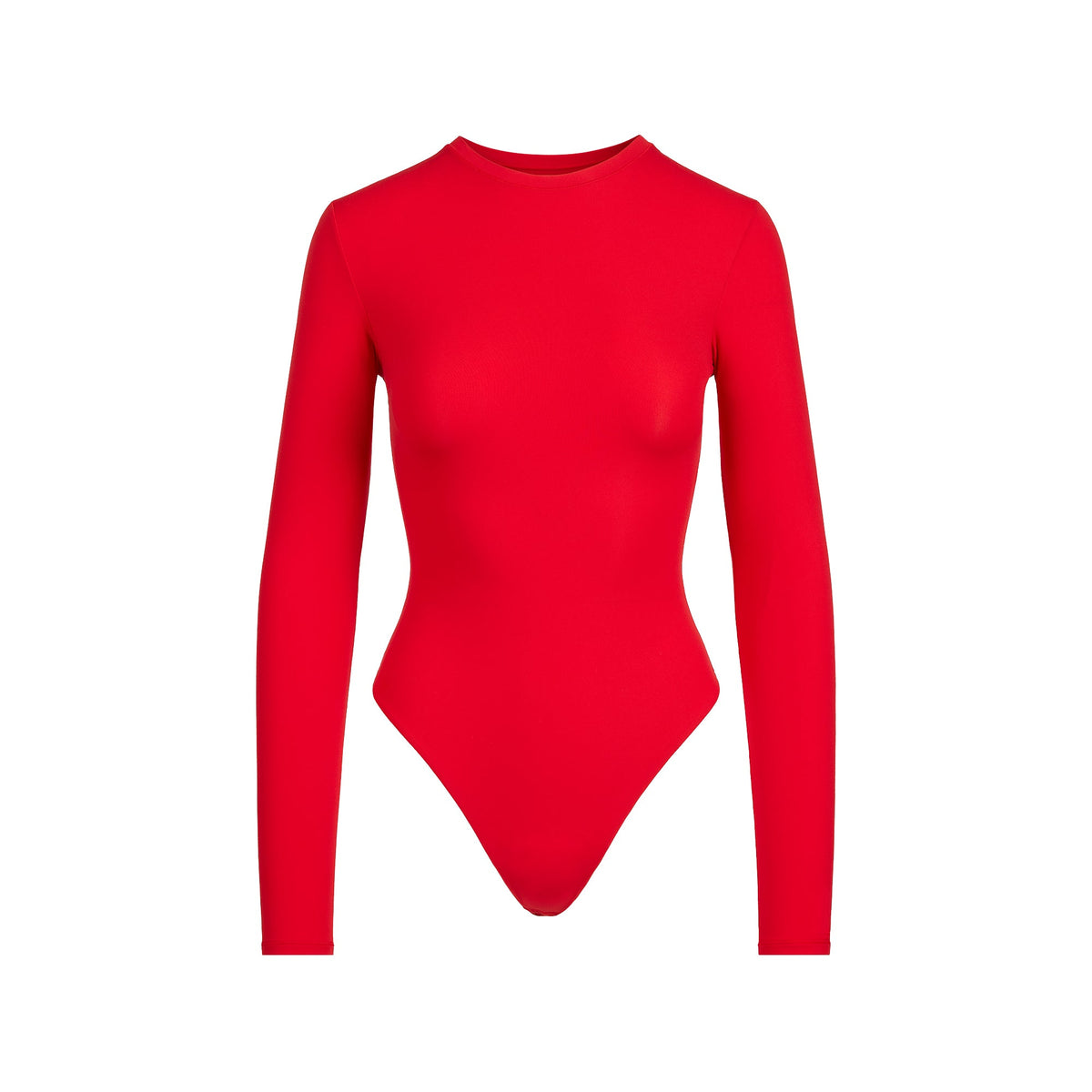 FITS EVERYBODY LONG SLEEVE CREW NECK BODYSUIT | CHERRY