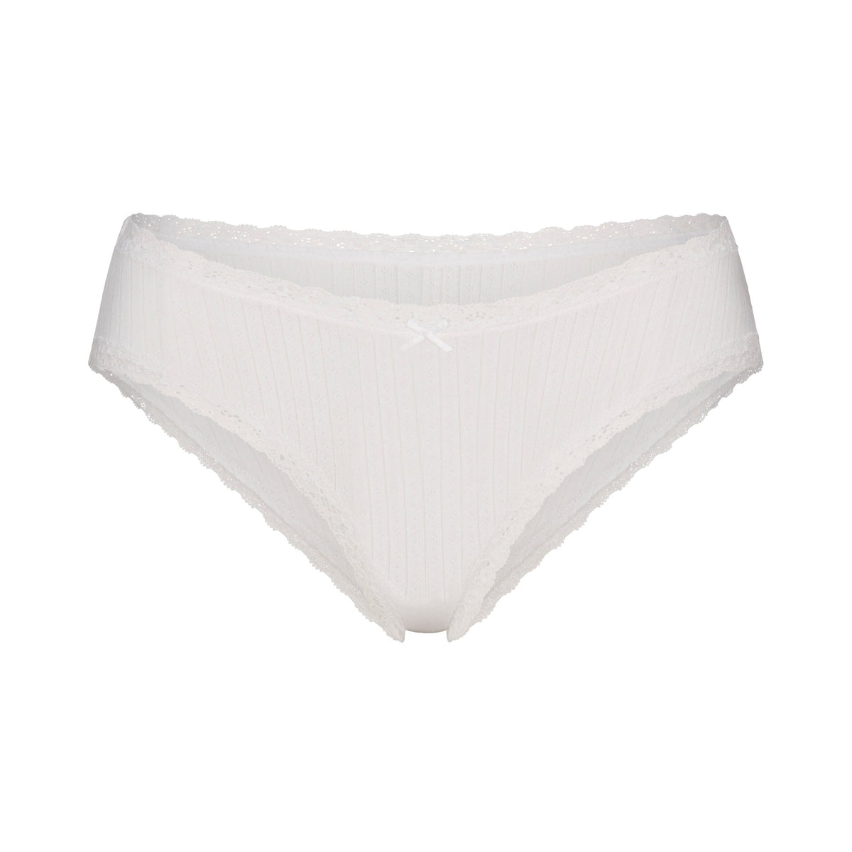 LIGHTWEIGHT COTTON LACE BRIEF | SNOW