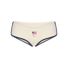 SKIMS FOR TEAM USA COTTON JERSEY PARALYMPIC DOLPHIN BOY SHORT | ECRU