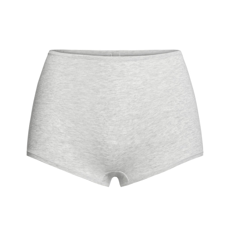 COTTON JERSEY BOY SHORT | LIGHT HEATHER GREY