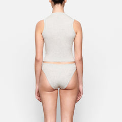 COTTON JERSEY CHEEKY TANGA | LIGHT HEATHER GREY