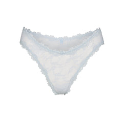 STRETCH LACE DIPPED THONG | POWDER BLUE