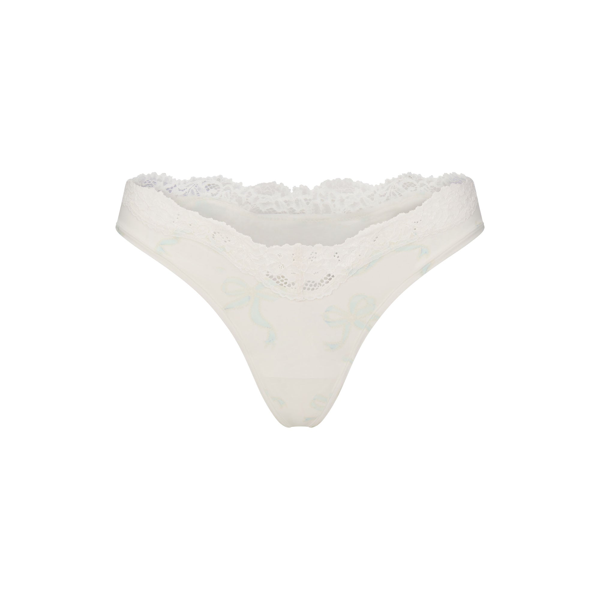 FITS EVERYBODY LACE DIPPED THONG 5-PACK | IVORY PEARL BOW MULTI