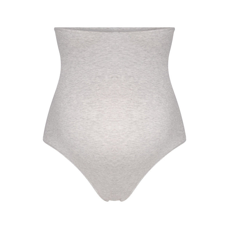 COTTON JERSEY MATERNITY HIGH-WAISTED THONG | LIGHT HEATHER GREY