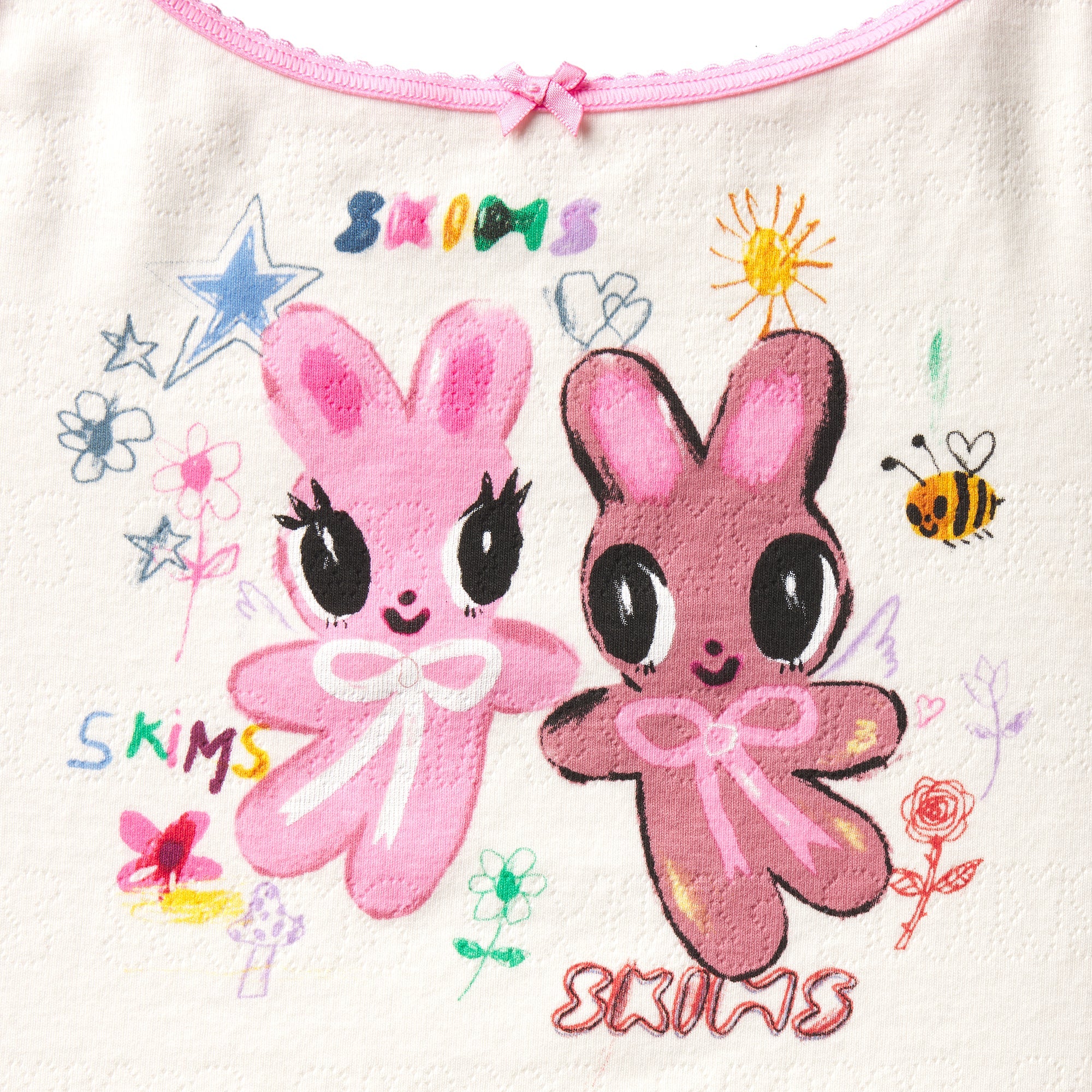 LOGO POINTELLE CAMI AND SHORT SET | MARBLE HAPPY BUNNIES