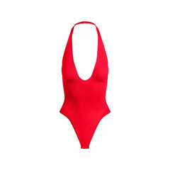 SEAMLESS SCULPT DEEP PLUNGE THONG BODYSUIT | RUBY