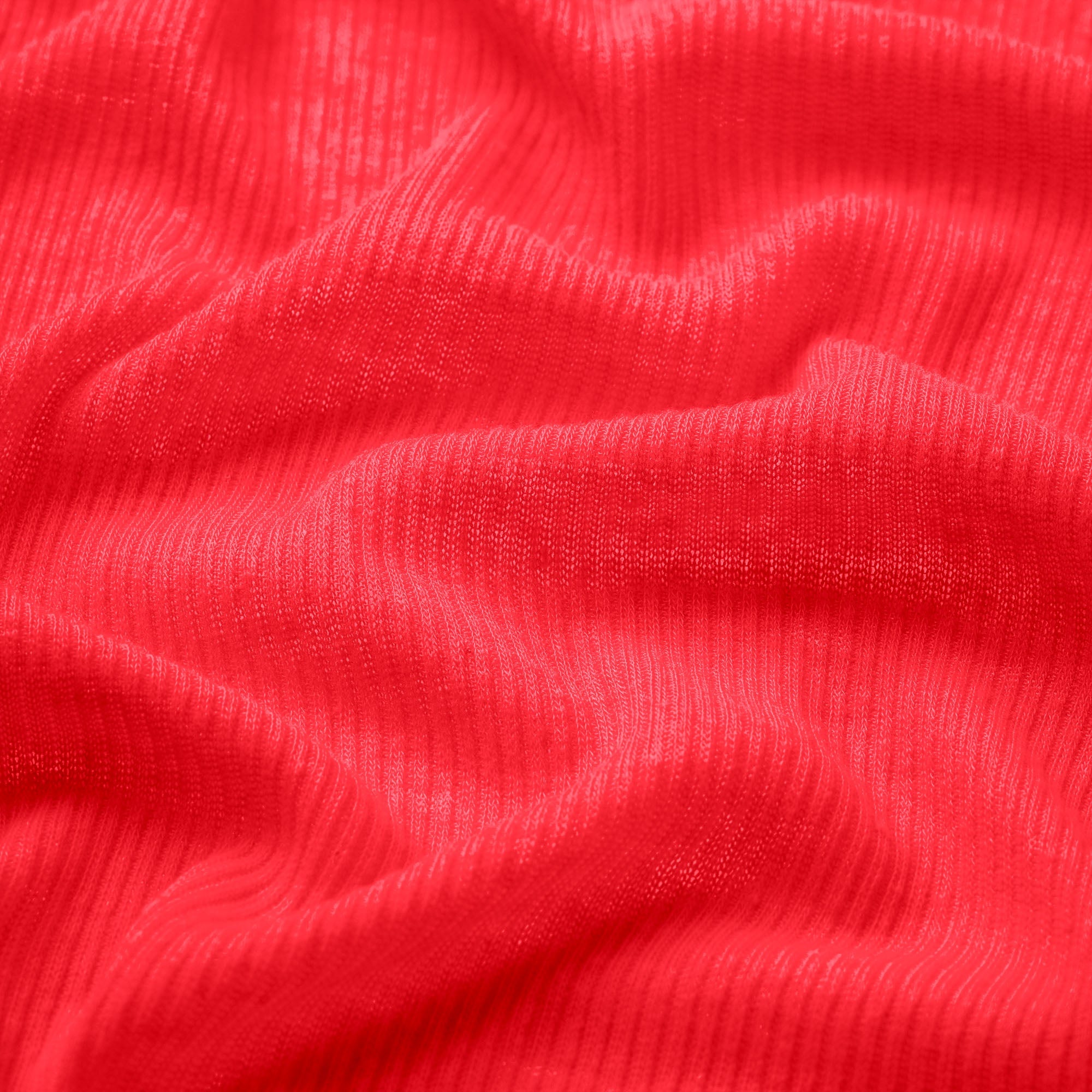 SHEER RIB T-SHIRT | CARMINE