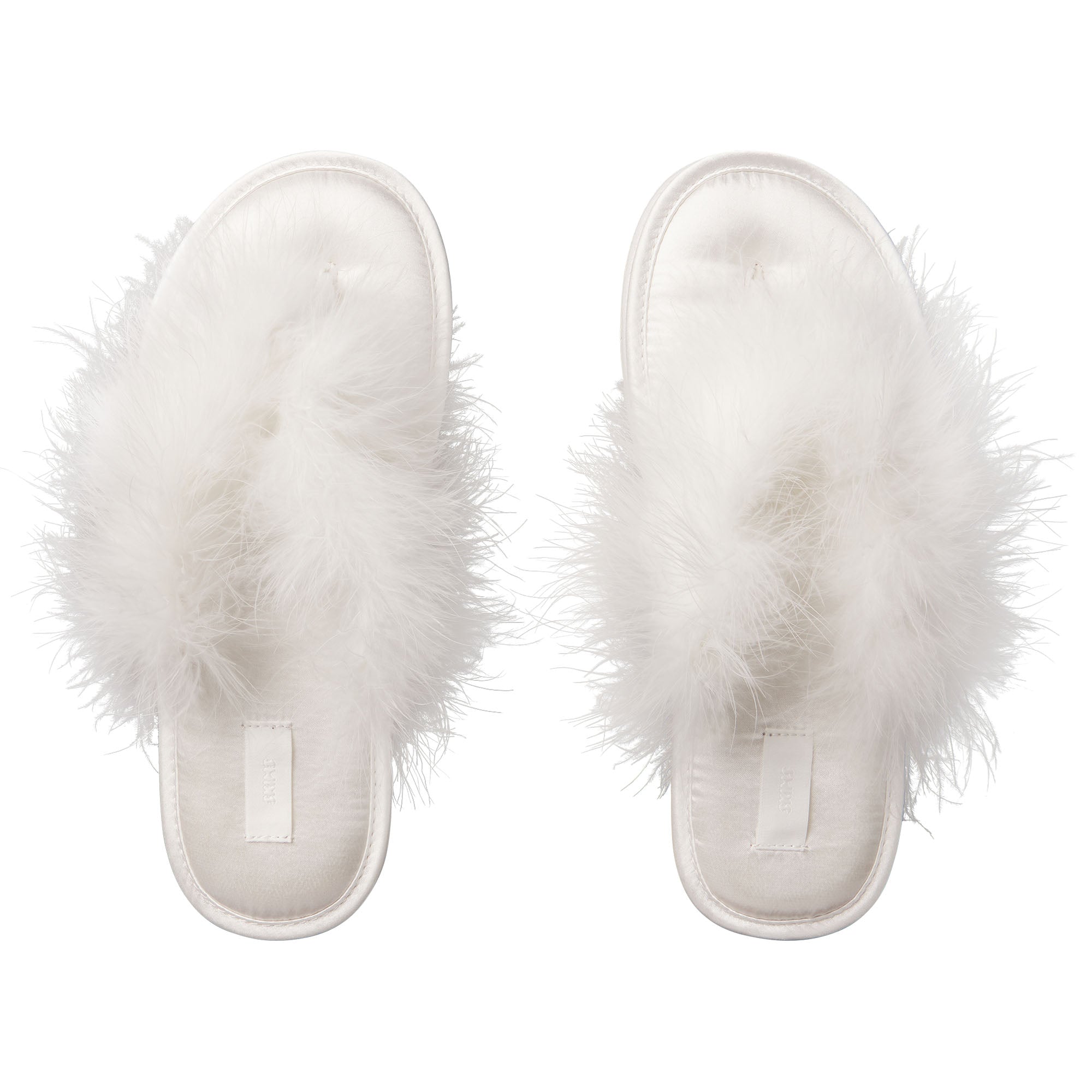 FAUX FEATHER SLIPPER | IVORY