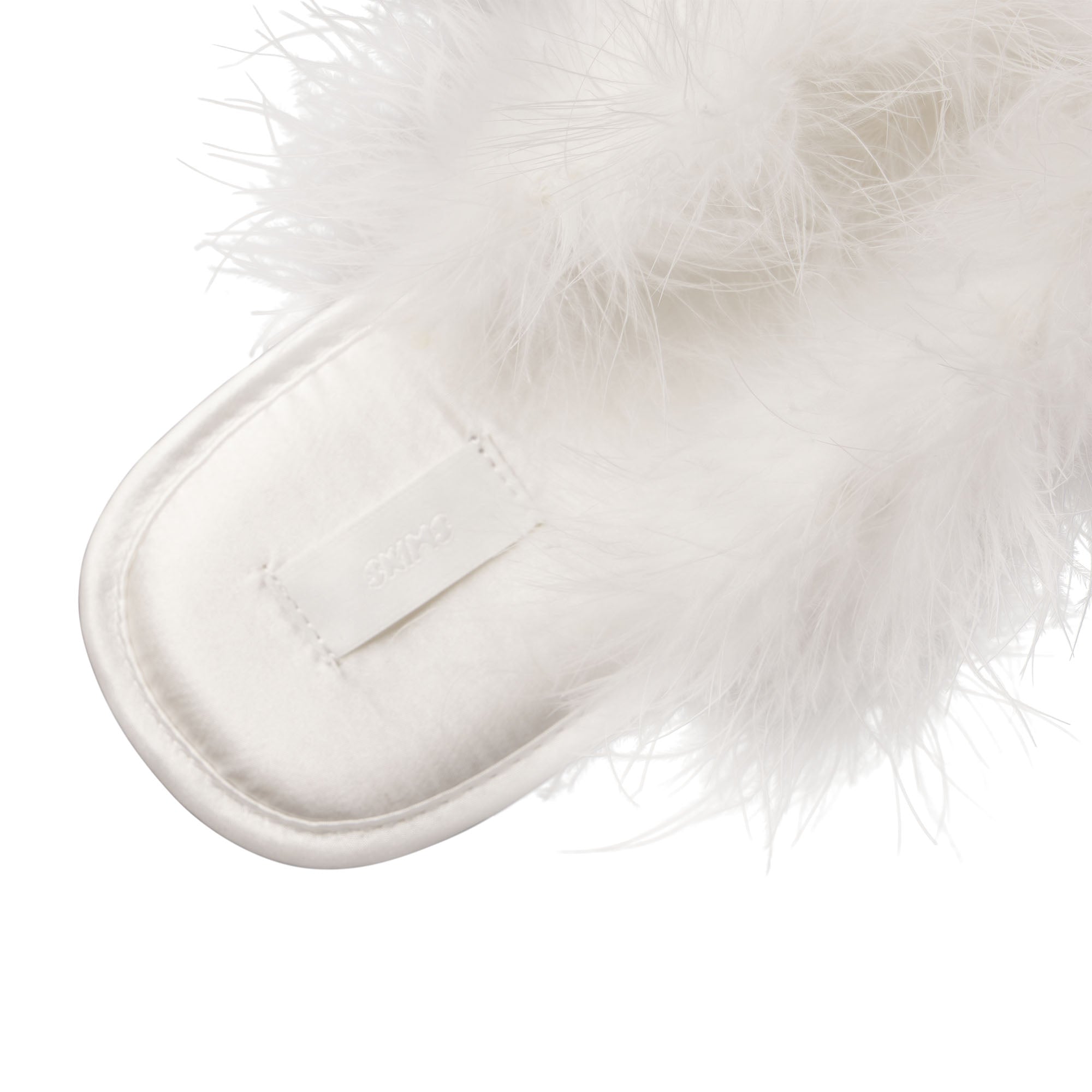FAUX FEATHER SLIPPER | IVORY