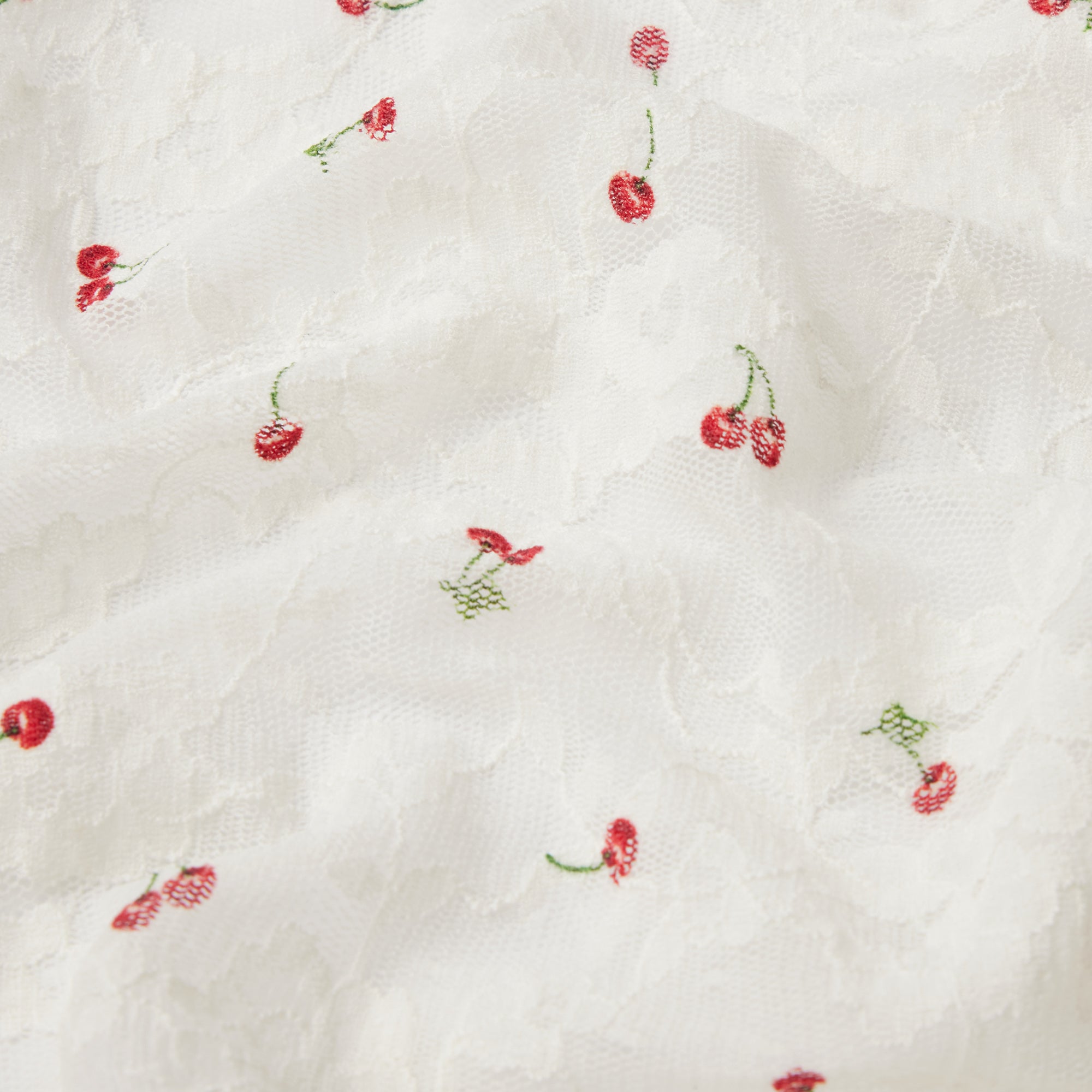 STRETCH LACE LOW BACK ONESIE | IVORY CHERRY PRINT