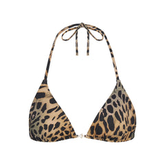 ICONIC SWIM HARDWARE TRIANGLE BIKINI TOP | CHEETAH SKIN PRINT