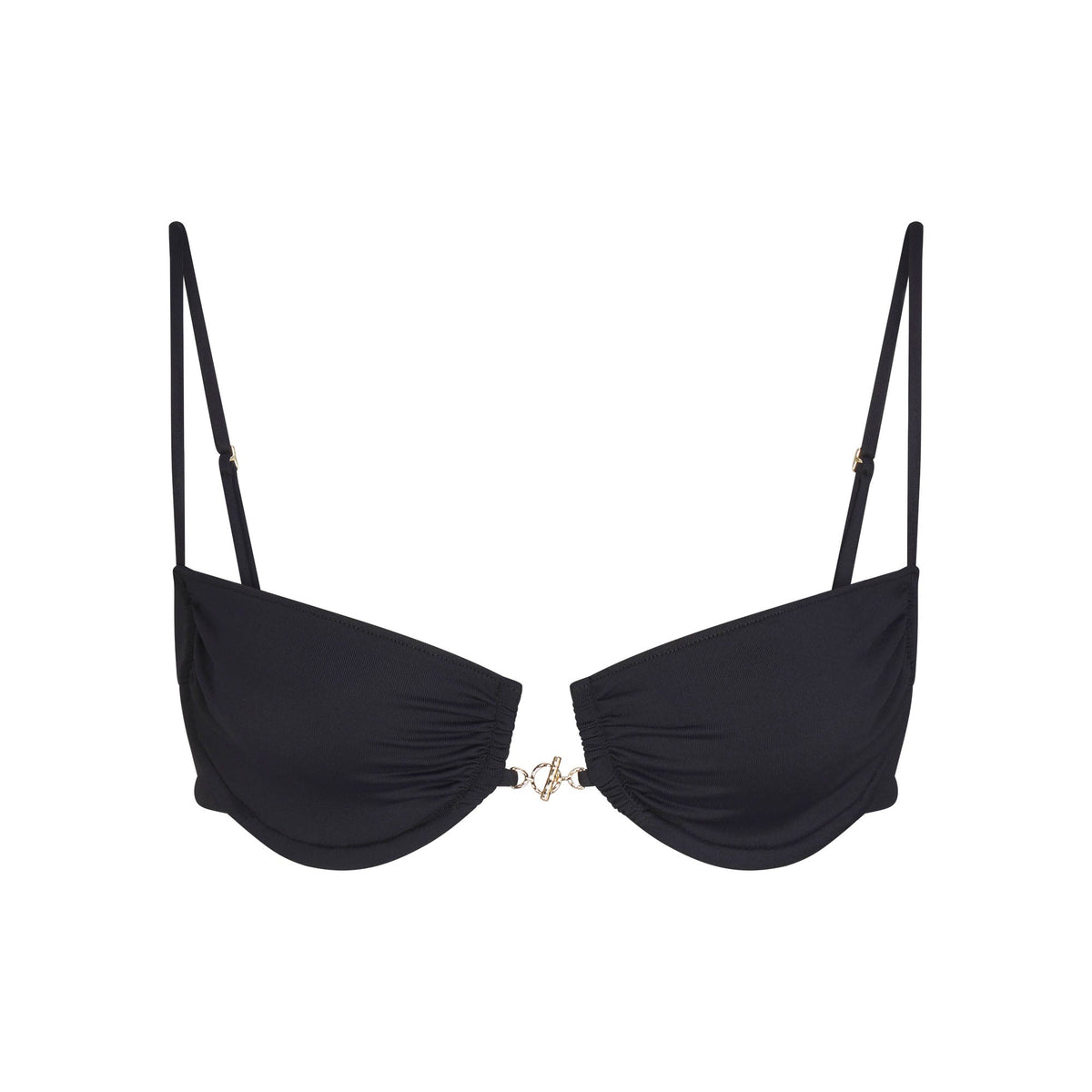 ICONIC SWIM HARDWARE UNDERWIRE BIKINI TOP | OBSIDIAN