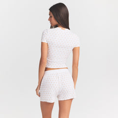 COTTON RIB T-SHIRT | OCHRE HORSESHOE PRINT