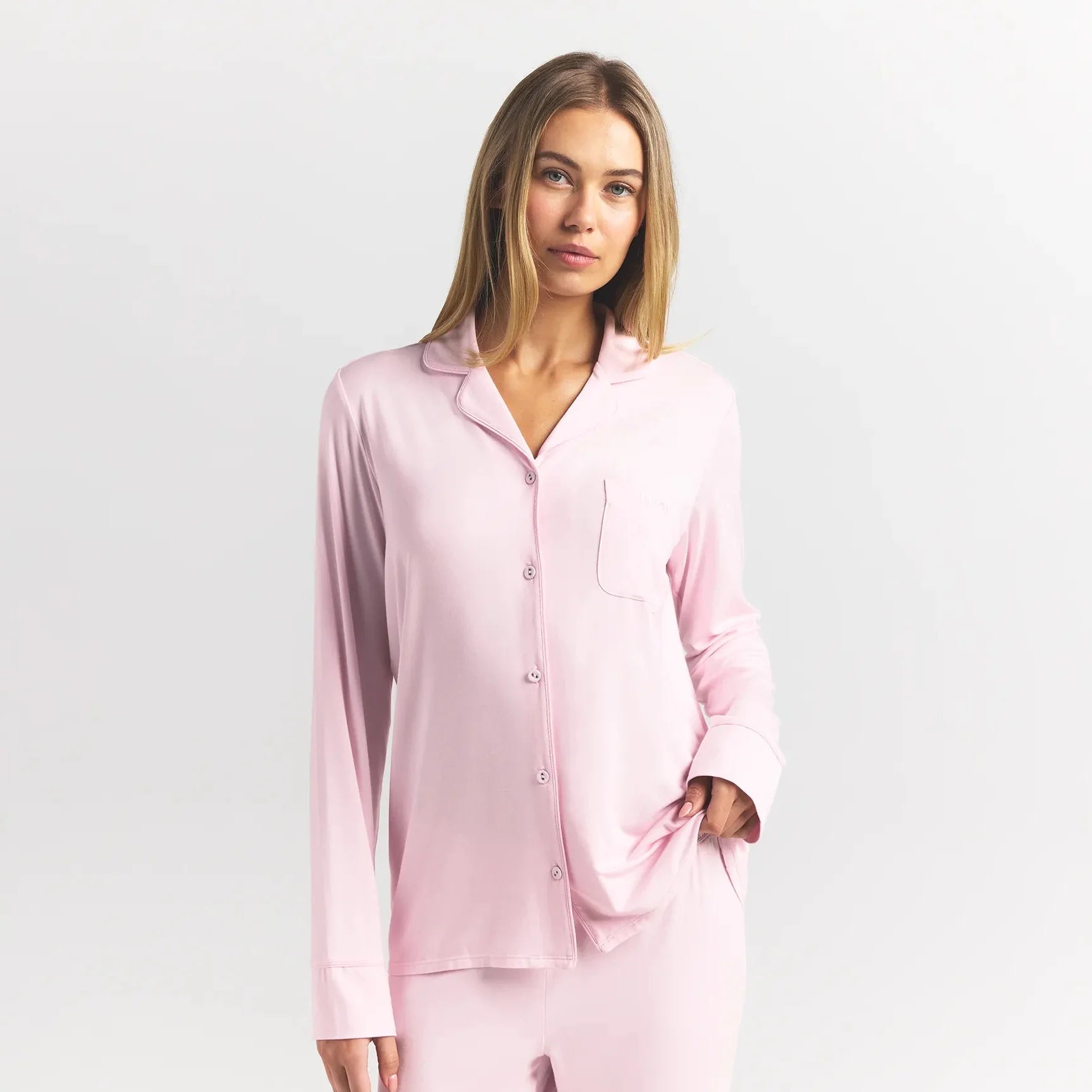 SKIMS SLEEP LONG SLEEVE BUTTON UP SET | BLOOM