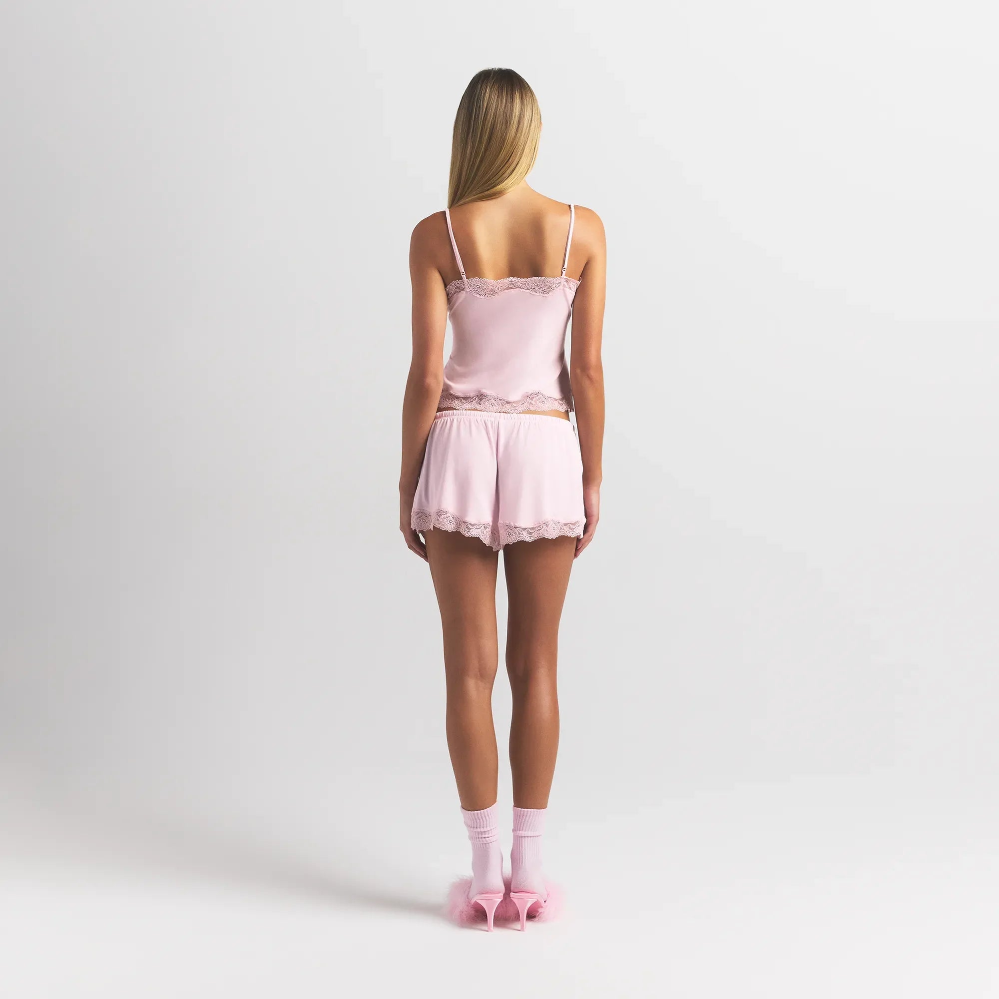 SKIMS SLEEP LACE CAMI AND SHORT SET | BLOOM