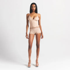 FITS EVERYBODY LACE TRIANGLE CAMI AND BOY SHORT SET | MICA SKETCHED HEARTS
