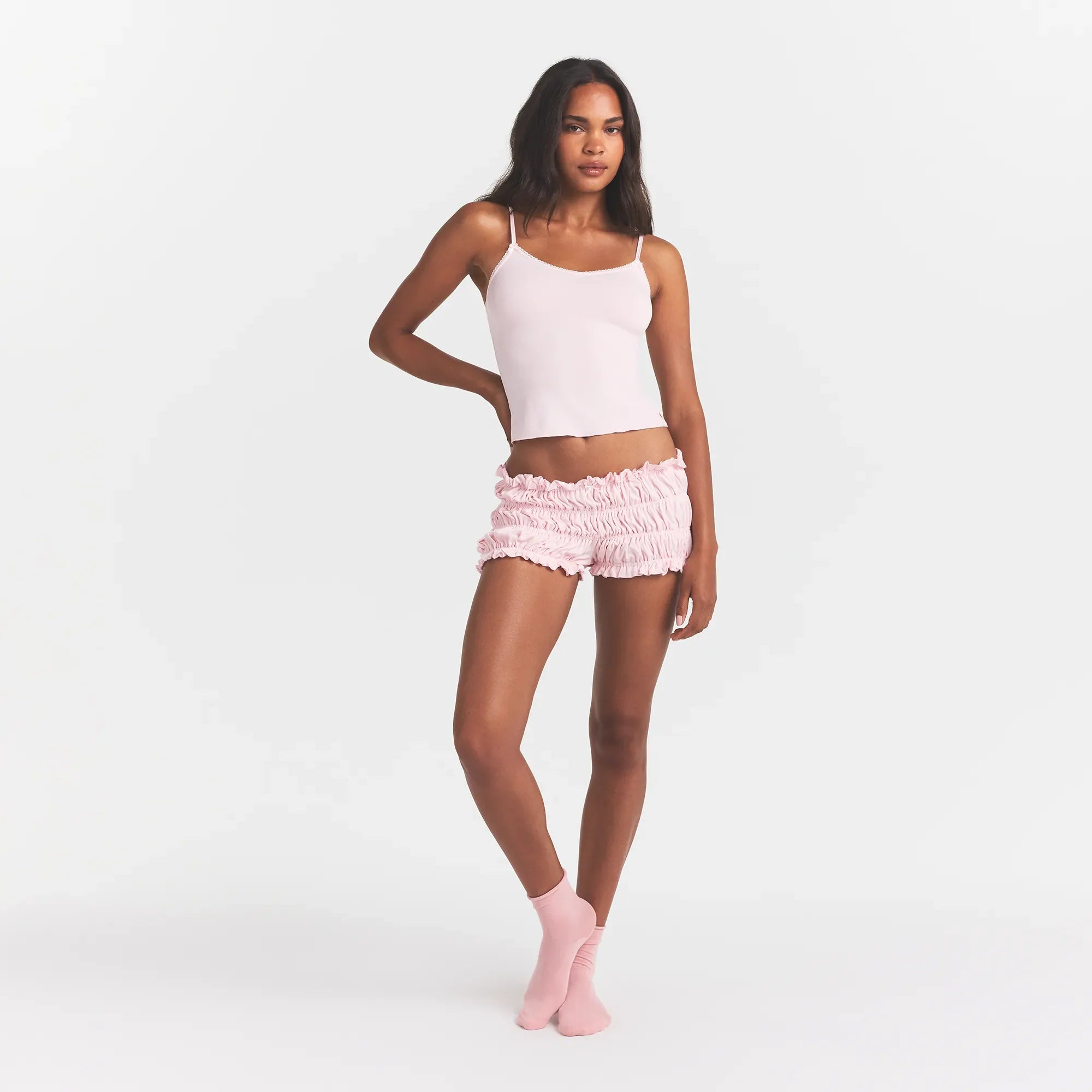SKIMS SLEEP CAMI AND BLOOMER SET | BARELY PINK