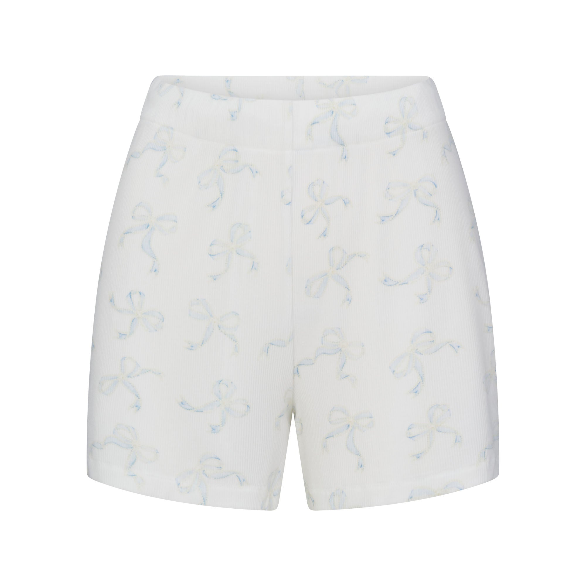 SOFT LOUNGE SHORT SLEEP SET | IVORY PEARL BOWS PRINT