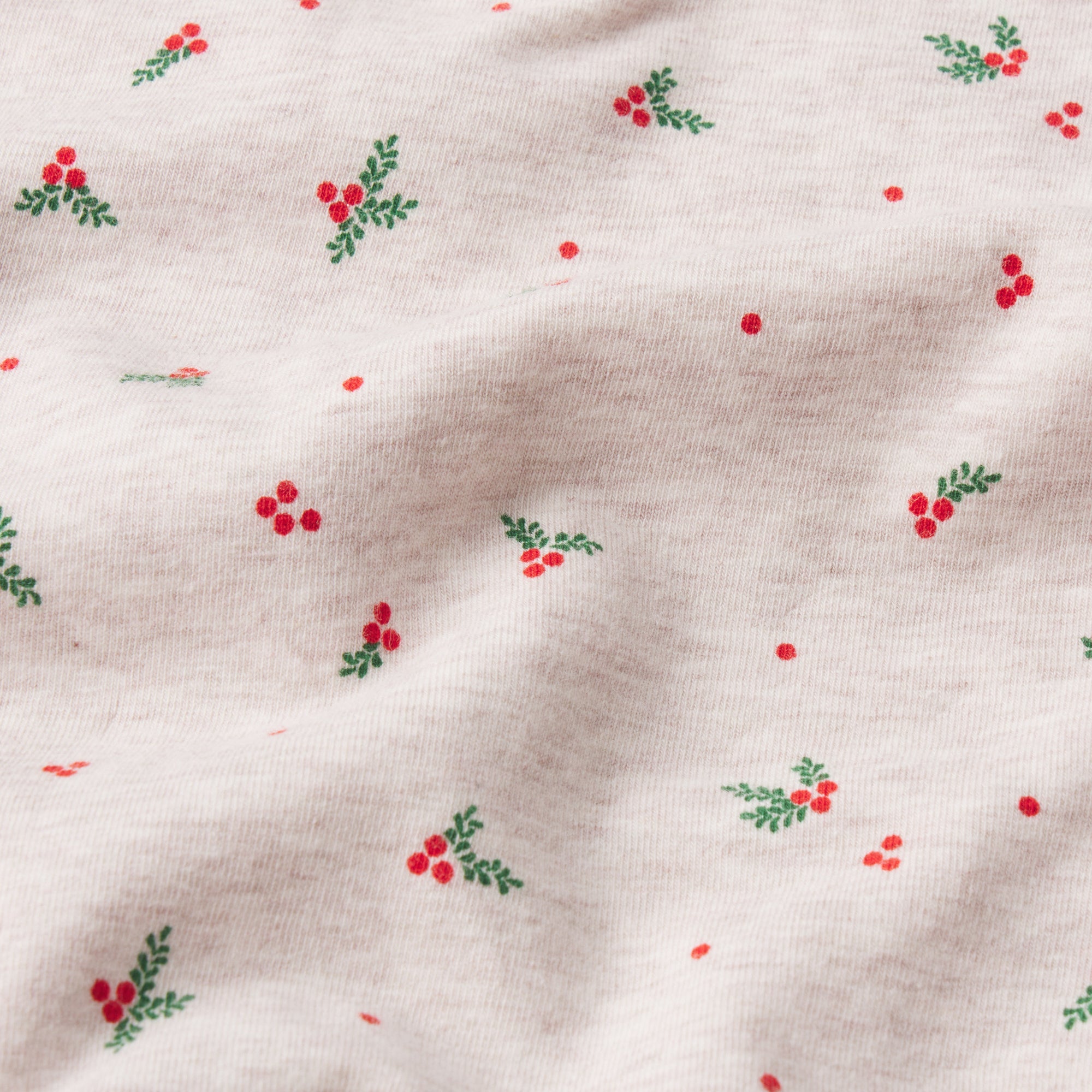 COTTON JERSEY T-SHIRT | OATMEAL HEATHER HOLLY PRINT