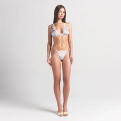 SILK LACE STRING THONG | PERIWINKLE CONTRAST