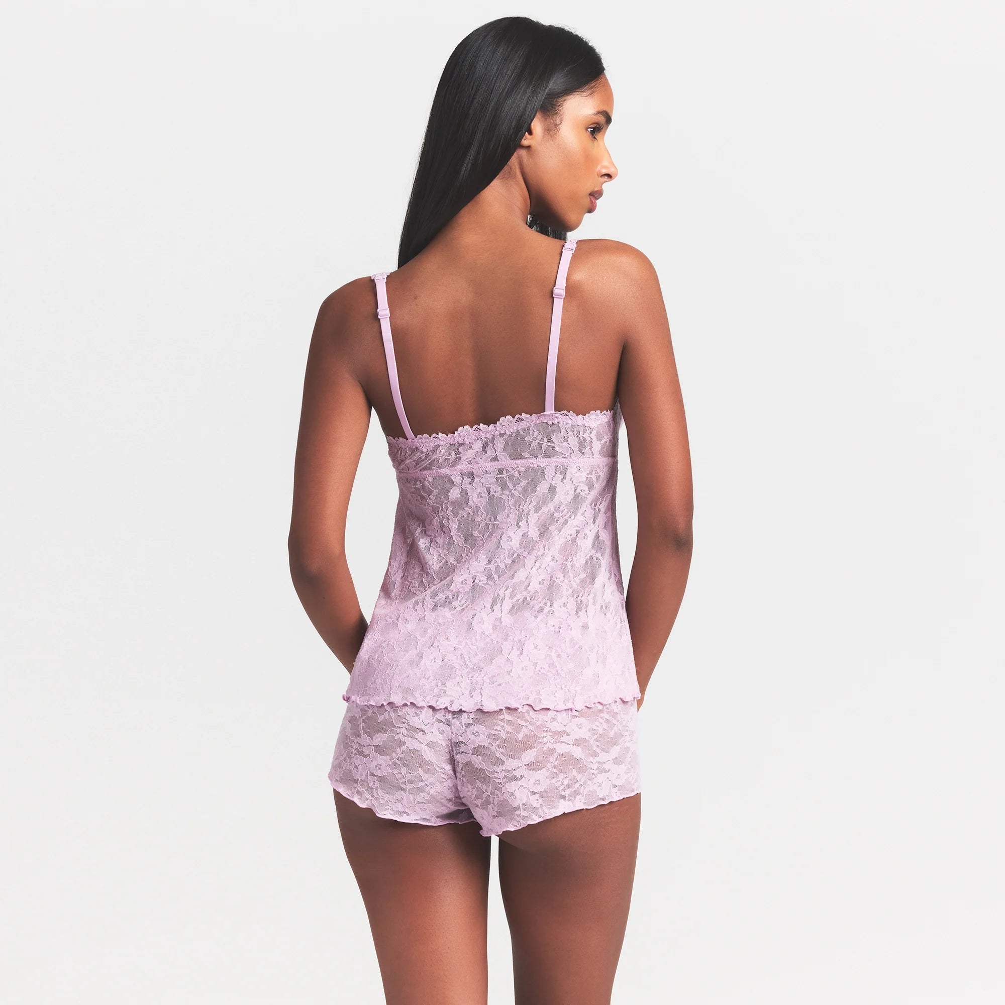 STRETCH LACE BABYDOLL TOP | BABY PINK