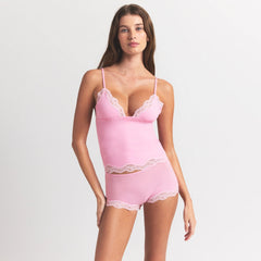 FITS EVERYBODY LACE TRIANGLE CAMI | BUBBLE GUM TONAL