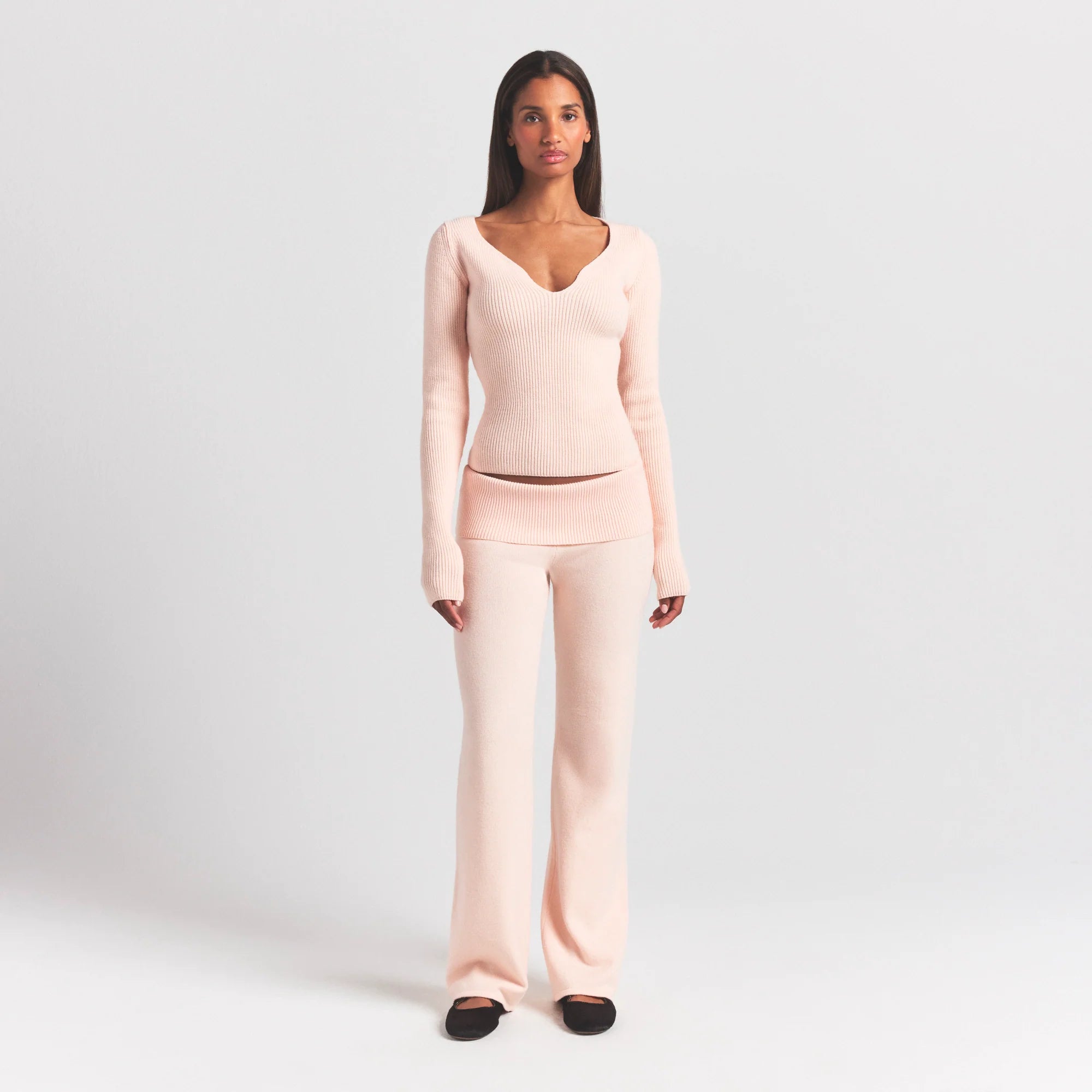 SWEATER KNITS RIBBED LONG SLEEVE TOP | PRIMROSE