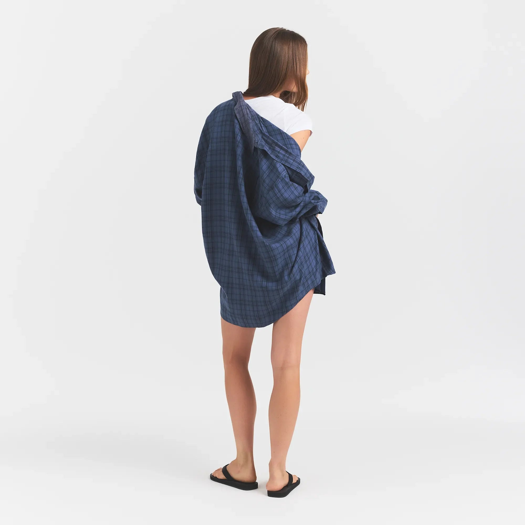 WASHED FLANNEL OVERSIZED SHIRT | GRAPHITE PLAID