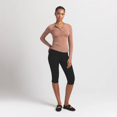 SHEER MODAL CREWNECK HENLEY | SIENNA