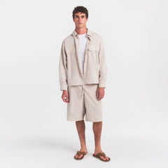 WOVEN MENS RELAXED SHIRT | STONE