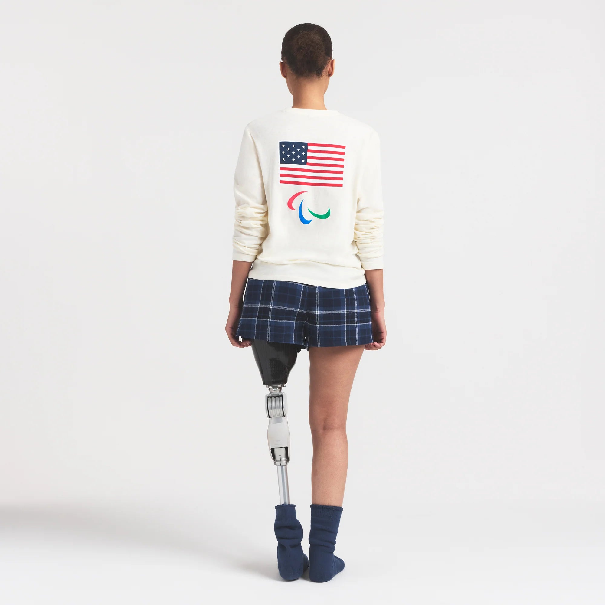 SKIMS FOR TEAM USA WORN IN JERSEY PARALYMPIC LONG SLEEVE T-SHIRT | ECRU