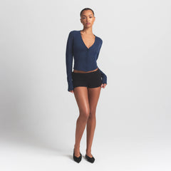 FEATHERWEIGHT CASHMERE CARDIGAN | INDIGO