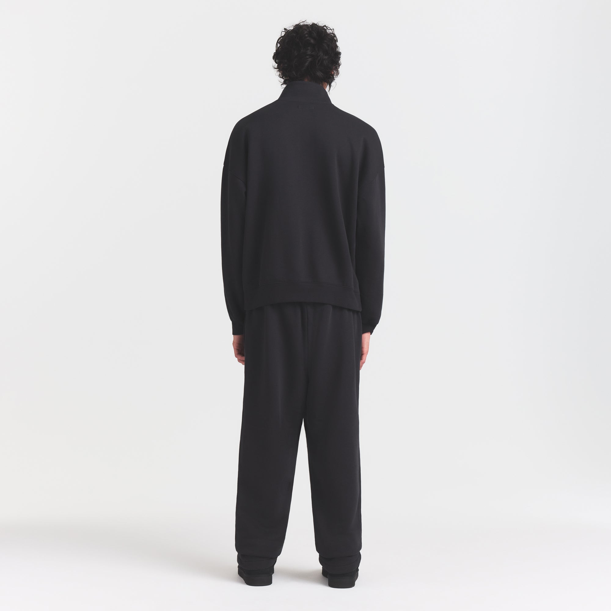 FLEECE LOUNGE MENS RELAXED QUARTER ZIP | WASHED ONYX