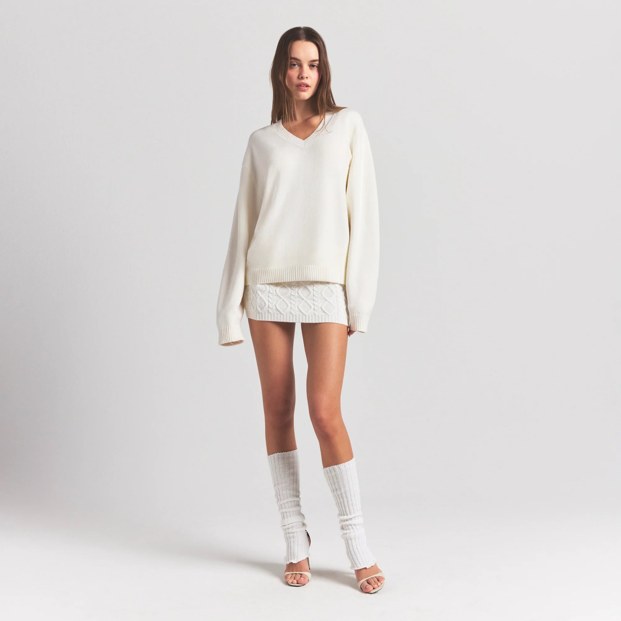 SWEATER KNITS PULLOVER V NECK | IVORY