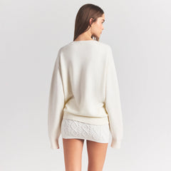 SWEATER KNITS PULLOVER V NECK | IVORY