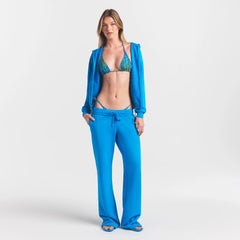 FRENCH TERRY ZIP UP HOODIE | CERULEAN